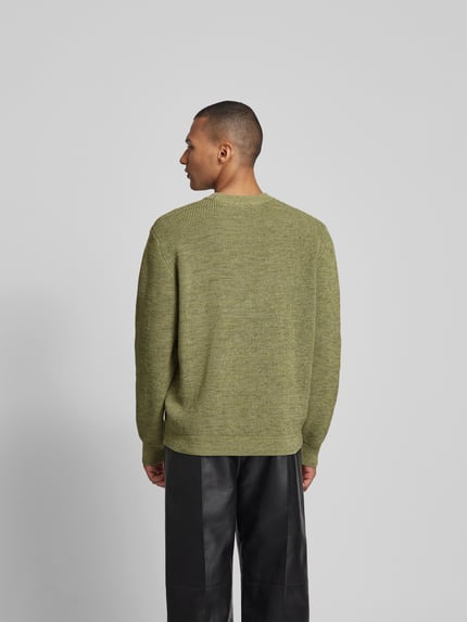 MAISON KITSUNÉ Pullover in Strick-Optik Oliv 5