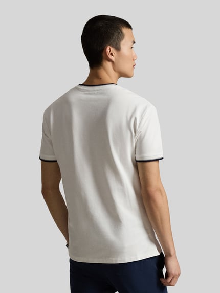 Polo Ralph Lauren Regular Fit T-Shirt aus Baumwoll-Mix mit Kontraststreifen Weiss 5