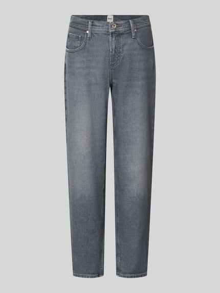 Produktfoto, Barrel Jeans aus Baumwoll-Mix Modell 'MILEY' von Brax, szara, prosty fason, gładka powierzchnia, damskie jeansy