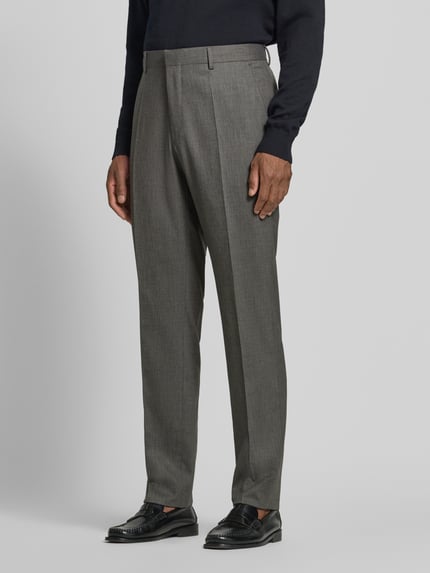 BOSS Regular Fit pantalon met scheerwol model 'Leon' Middenbruin - 4