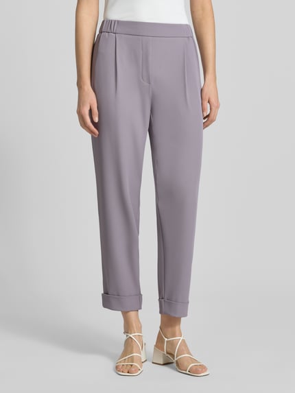 Jake*s Collection Spodnie materiałowe o kroju tapered fit z zakładkami w pasie Lawendowy 4