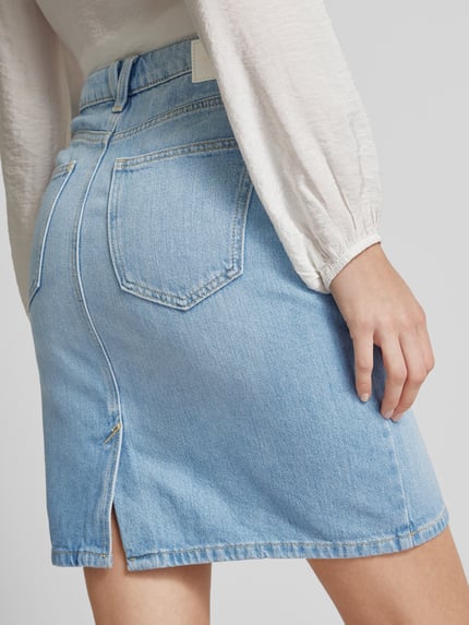 Tom Tailor Knielanger Jeansrock mit seitlichen Eingrifftaschen Hellblau 3