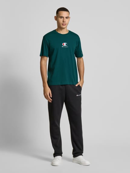 Champion T-Shirt mit Label-Stitching Dunkelgruen 1