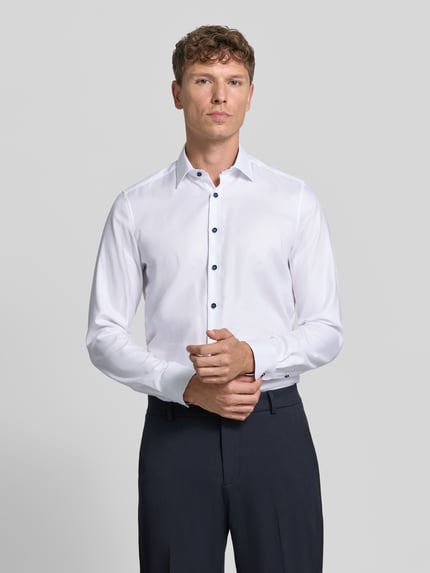 OLYMP Level 5 Regular Fit Businesshemd mit kontrastiertem Innenkragen Weiss 4