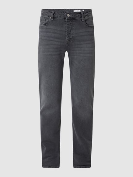REVIEW Slim Fit Jeans mit 5-Pocket-Design Mittelgrau 2