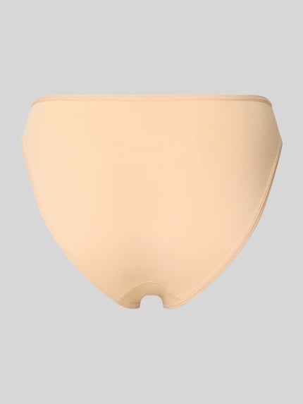 Produktfoto, beige Slips aus Baumwoll-Mix mit Logo-Print im 3er-Pack von SKINY, glatte Struktur, elastisch, Slim Fit, Damen Slip