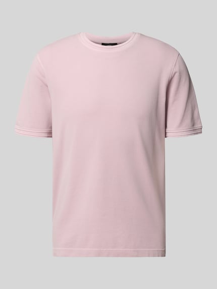 Productfoto, lichtroze T-shirt met ronde hals van katoen-elastaanmix, regular fit, T-Shirt met Rundhalsausschnitt Modell 'LAO' van CINQUE, ruglengte maat M 65 cm