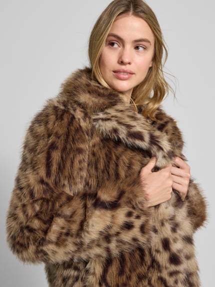 PETITE M. Jacke mit Kunstfellbesatz Mittelbraun 3