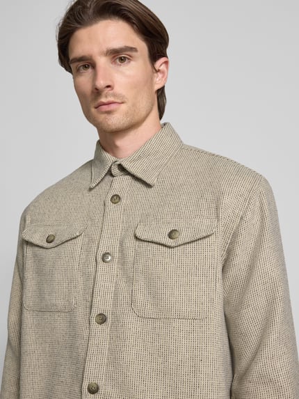 Selected Kurtka koszulowa o kroju regular fit z dodatkiem wełny model ‘LOSEPABLO’ Piaskowy 3