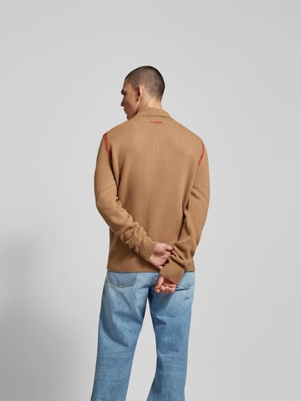 Marni Sweter wełniany z domieszką kaszmiru Camel 5