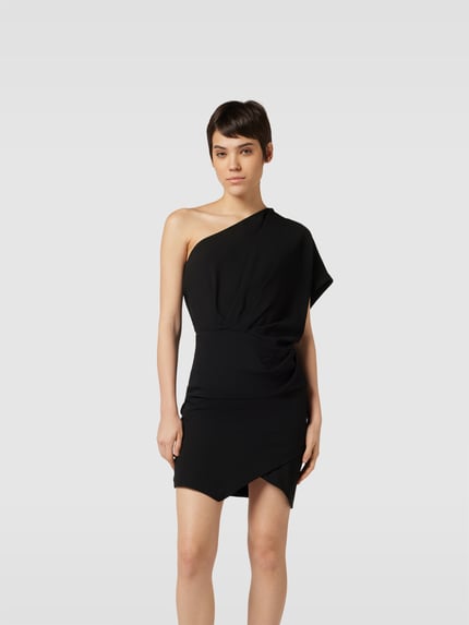Iro Knie-lange jurk in one-shoulder look Zwart - 4