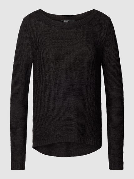 ONLY Sweter z dzianiny z okrągłym dekoltem model ‘GEENA’ Czarny 2