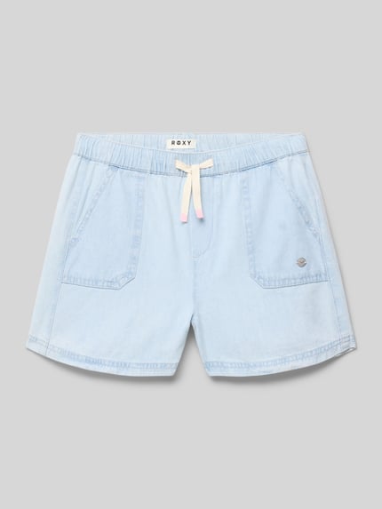 Roxy Jeansshorts mit elastischem Bund Modell 'CALL ON ME' Hellblau 1
