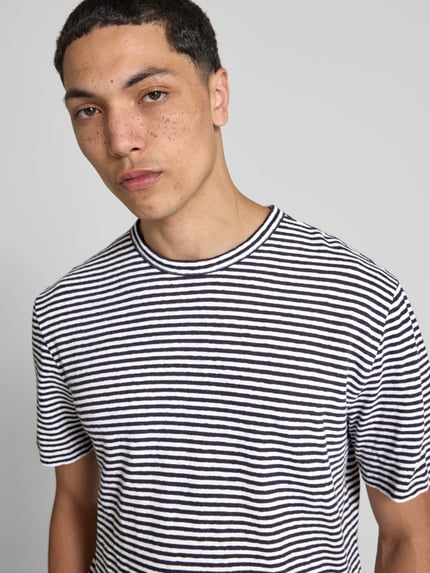 Officine Générale T-shirt z frotte Granatowy 3