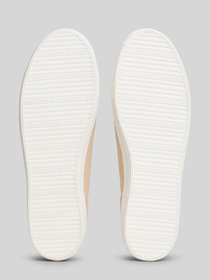 Tommy Hilfiger low top sneakers in gebreide look met logo-applicatie Beige - 4
