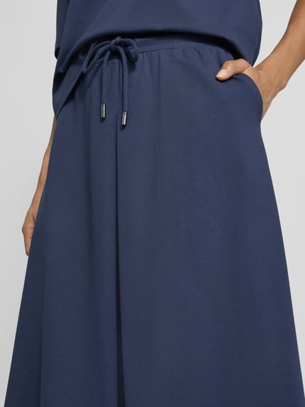 MM by Max Mara Długa spódnica o rozkloszowanym kroju z mieszanki bawełny model ‘PABLO’ Granatowy 3