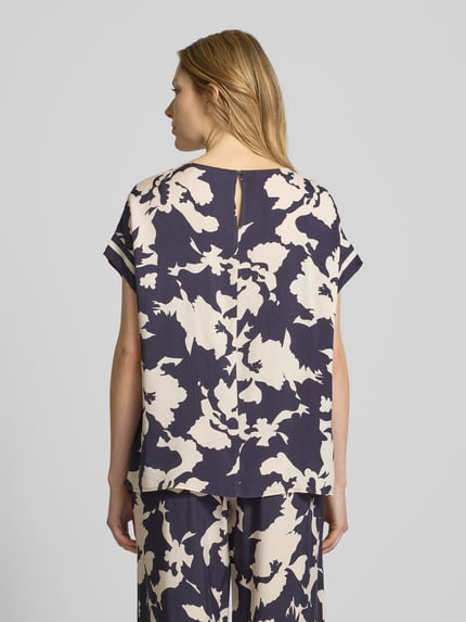 COMMA Blouseshirt met ronde hals Marineblauw - 5