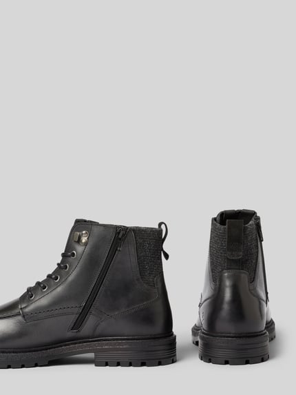 BULLBOXER Boots mit Label-Details und Schnürverschluss Black 2