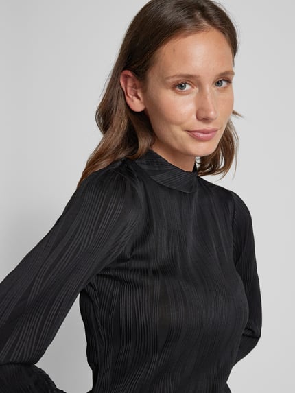 Moves Regular Fit Longsleeve mit Strukturmuster Modell 'Fienne' Black 3