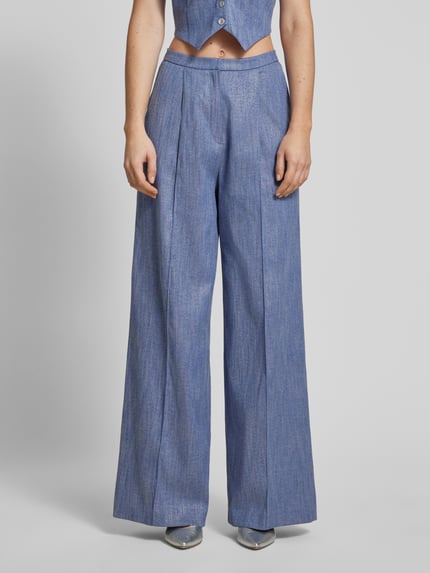SWING Wide Leg Hose mit Bügelfalten Bleu 4