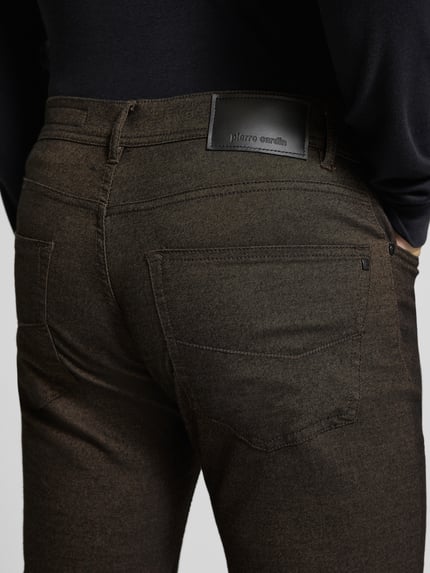 Pierre Cardin Slim Fit Stoffhose mit Viskose-Anteil Modell 'Lyon' Dunkelbraun 3