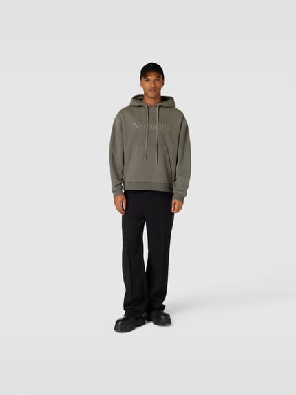 Nanushka Bluza z kapturem o kroju oversized z czystej bawełny Ciemnoszary 1