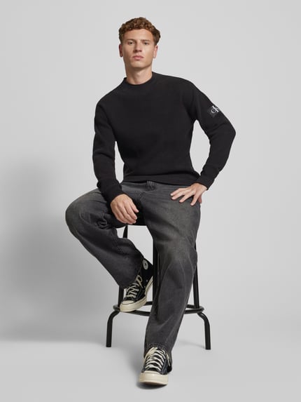 Calvin Klein Jeans Bluza z naszywką z logo Czarny 1