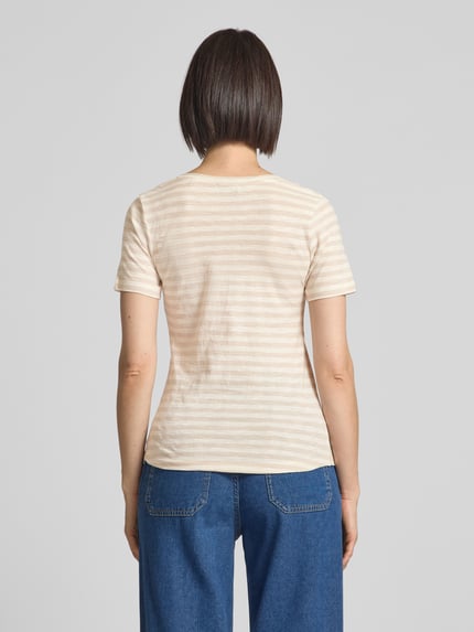 Marc O'Polo Regular fit T-shirt van slubjersey Zand - 5
