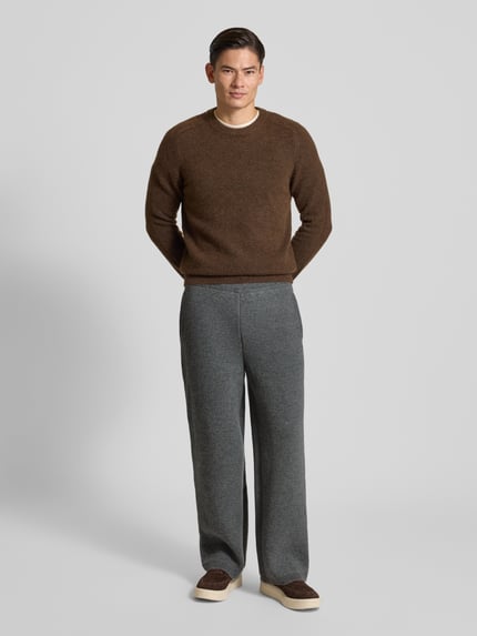 Lacoste Loose Fit Sweatpants aus Woll-Mix Mittelgrau 1