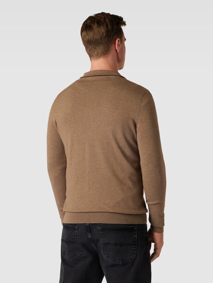 Selected Strickjacke mit Stehkragen Modell 'BERG' Sand Melange 5