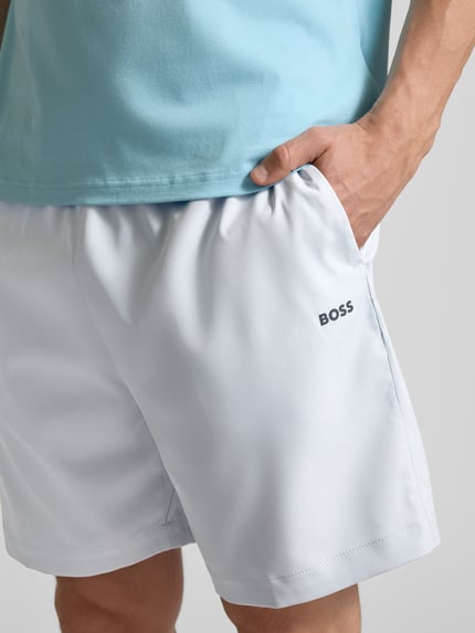 BOSS Green Regular fit korte broek van ademend materiaal Lichtgrijs - 3