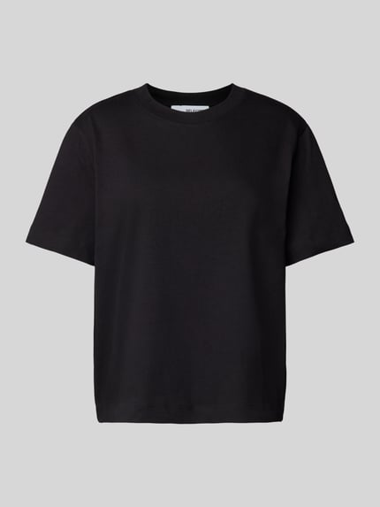 Selected boxy fit T-shirt van katoen- en viscosemix model 'ESSENTIAL' Zwart - 2