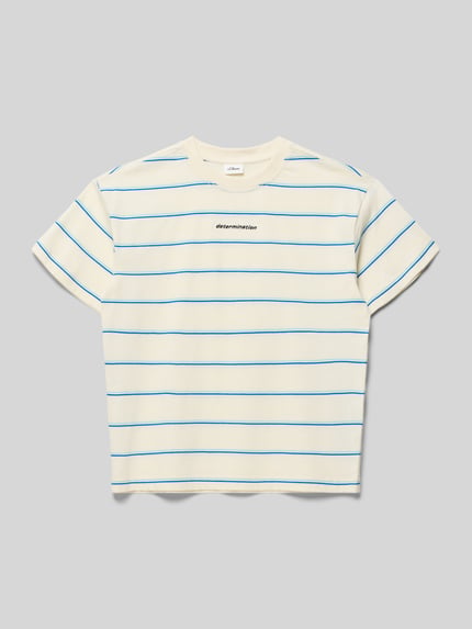 Productfoto, Regular Fit T-shirt uit puur katoen van s.Oliver RED LABEL met all-over streepmotief, statement-stitching, jerseylook