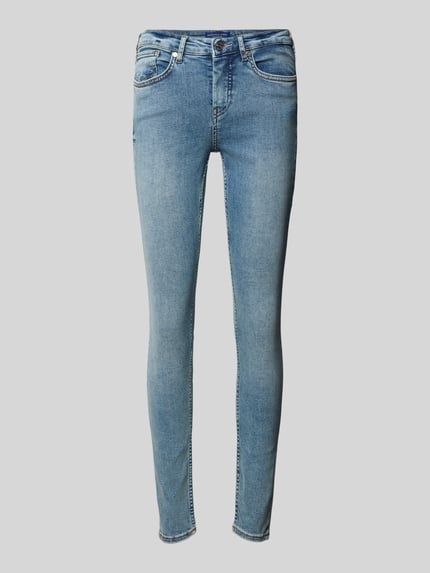 Produktfoto, Skinny Fit Jeans im Used-Look Model 'LA BOHEMIENNE' van Scotch & Soda, mix van katoen en elastaan, damesjeans, blauwe tinten