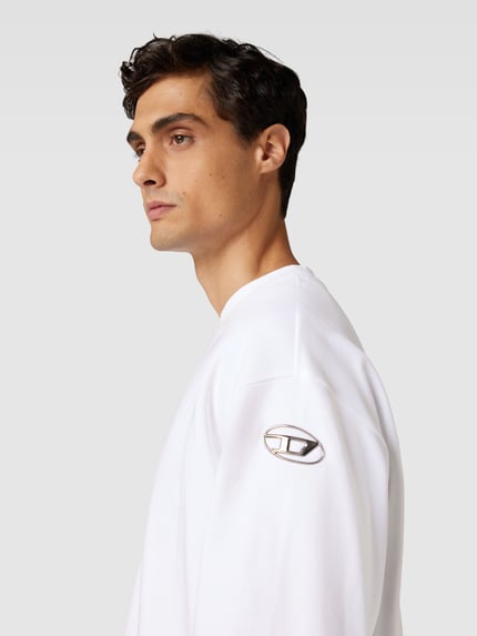 Diesel Bluza o kroju oversized z detalem z logo Biały 3
