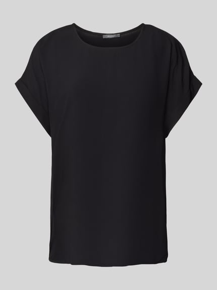 Montego Blouseshirt van viscose met ronde hals Zwart - 2
