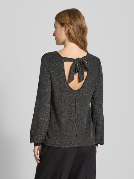 ONLY Regular Fit Langarmshirt mit auffälligem Metallic Allover-Muster Modell 'CAROL' Silber 5