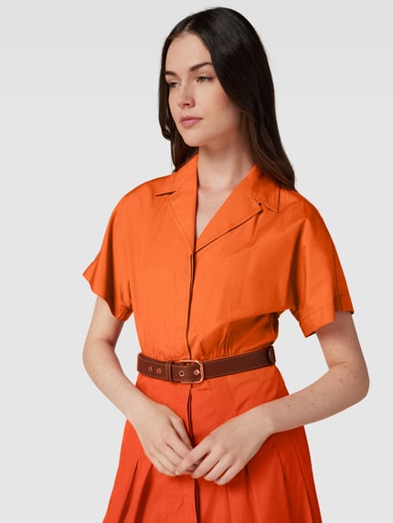 Max Mara Studio Midikleid mit Taillengürtel Modell 'SLAM' Orange 3