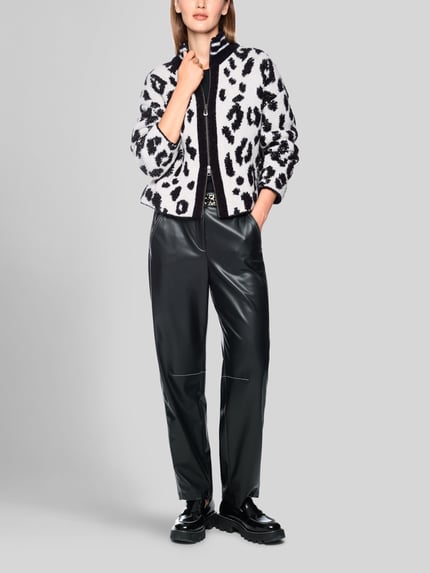 Marc Cain Regular Fit Strickjacke mit Woll-Anteil Weiss 1
