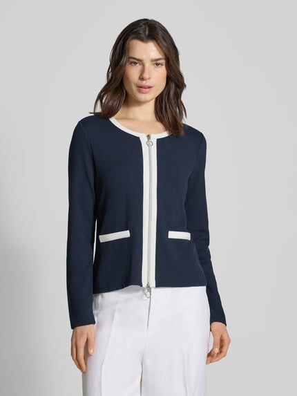 Betty Barclay Slim fit Jack met viscose in tricotlook Marineblauw - 4