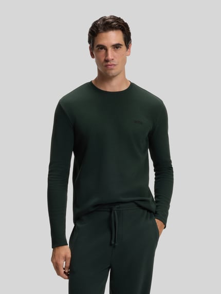 BOSS Regular Fit Langarmshirt aus Baumwoll-Mix  Dunkelgruen 4