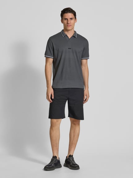 BOSS Green Regular Fit Poloshirt mit Label-Stitching Dunkelgrau 1