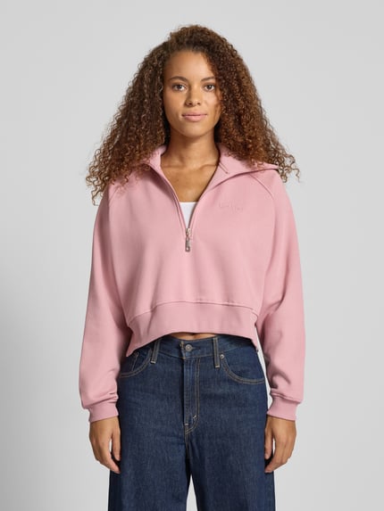 LeGer Sweter o kroju regular fit z zamkiem błyskawicznym model ‘Meret’ Różowawy 4