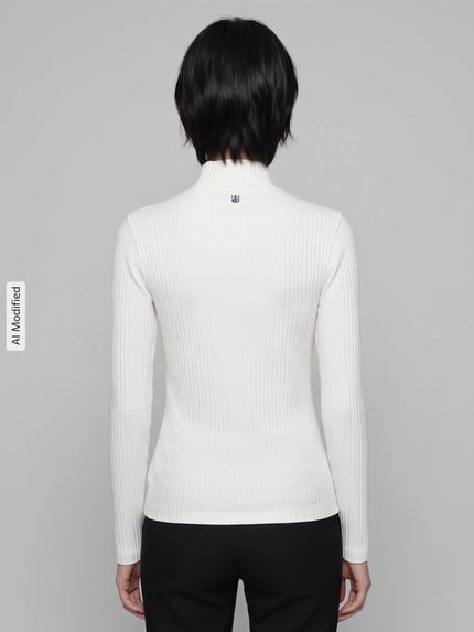 HUGO Bluzka z długim rękawem o kroju slim fit z mieszanka bawełny model 'Driza_4' Złamany biały 5
