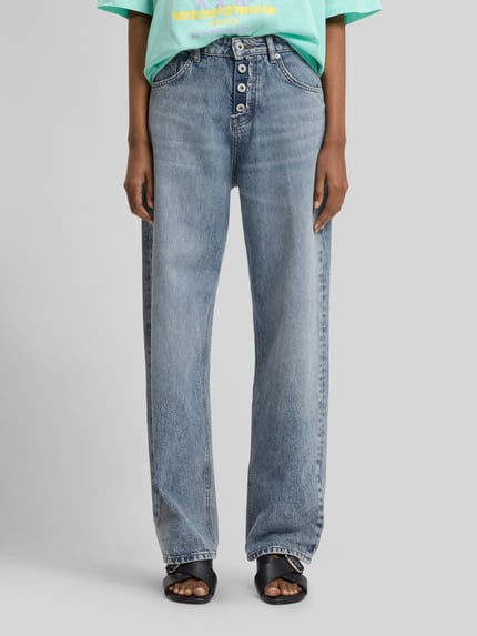HUGO Blue Loose Fit Jeans mit sichtbarer Knopfleiste Jeansblau 4
