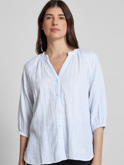 Selected Bluzka o kroju regular fit z dekoltem w serek model ‘ALBERTA’ Jasnoniebieski 3