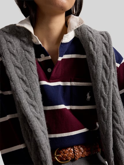 Polo Ralph Lauren Relaxed Fit Sweatshirt aus reiner Baumwolle Bordeaux 5