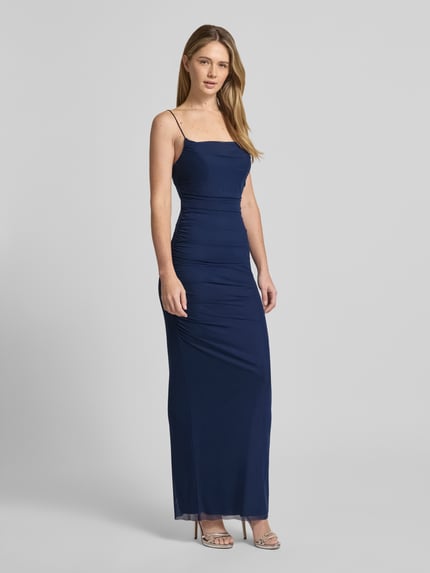 Hey Kyla sukienka wieczorowa z marszczeniami i cienkie ramiączka Granatowy 1