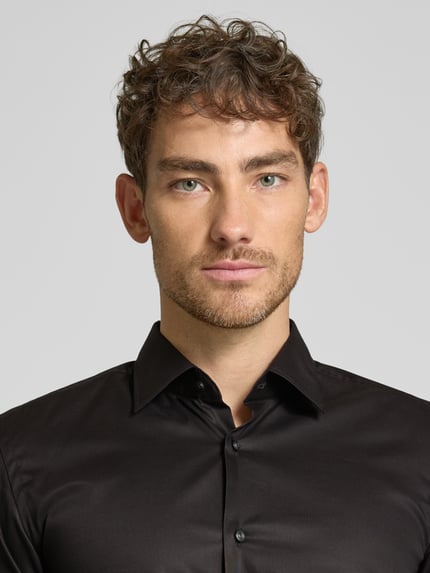 BOSS Slim Fit Business-Hemd mit Kentkragen Modell 'Hank Kent' Black 3
