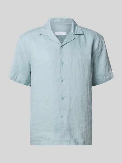 Produktfoto, Relaxed Fit Freizeithemd aus reinem Leinen Modell 'FLYNN' von Only & Sons in Hellblau, leichte Struktur, Herren Freizeithemd.